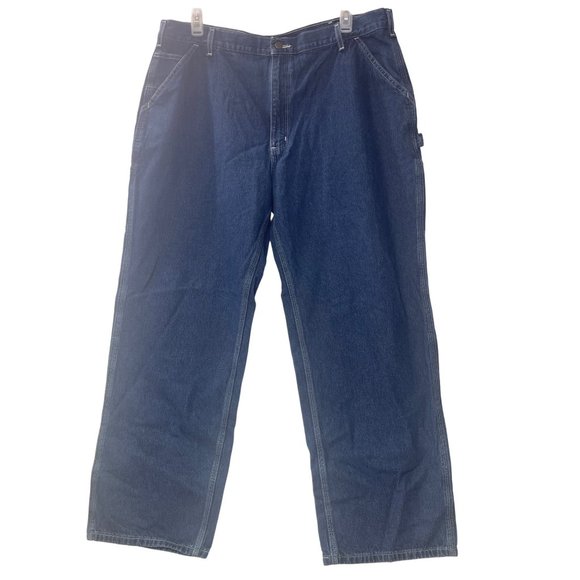 Carhartt men’s Jeans 42 x 32 carpenter denim pants loose fit - Picture 2 of 16
